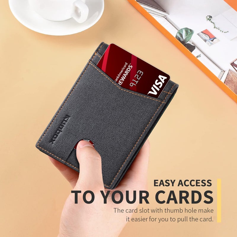 RUNBOX Wallet for Men and Women Slim Rfid Leather 2 ID Window With Gift Box - Image 4