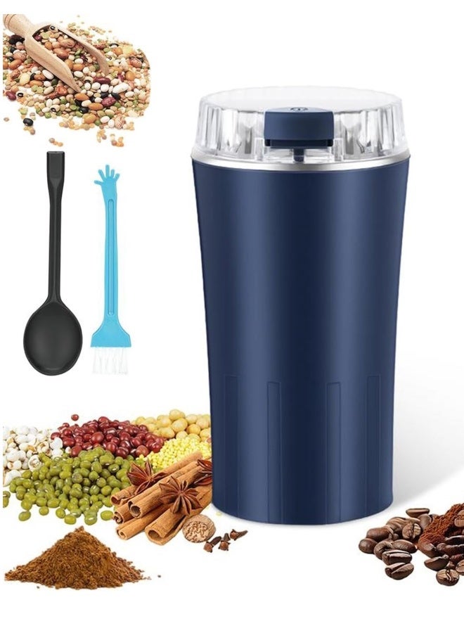 تاختيلا مطحنة قهوة كهربائية، فاصوليا قهوة ومطحنة توابل، محمولة بقوة 300 واط مع شفرات طحن الفولاذ المقاوم للصدأ الثقيلة - Image 1