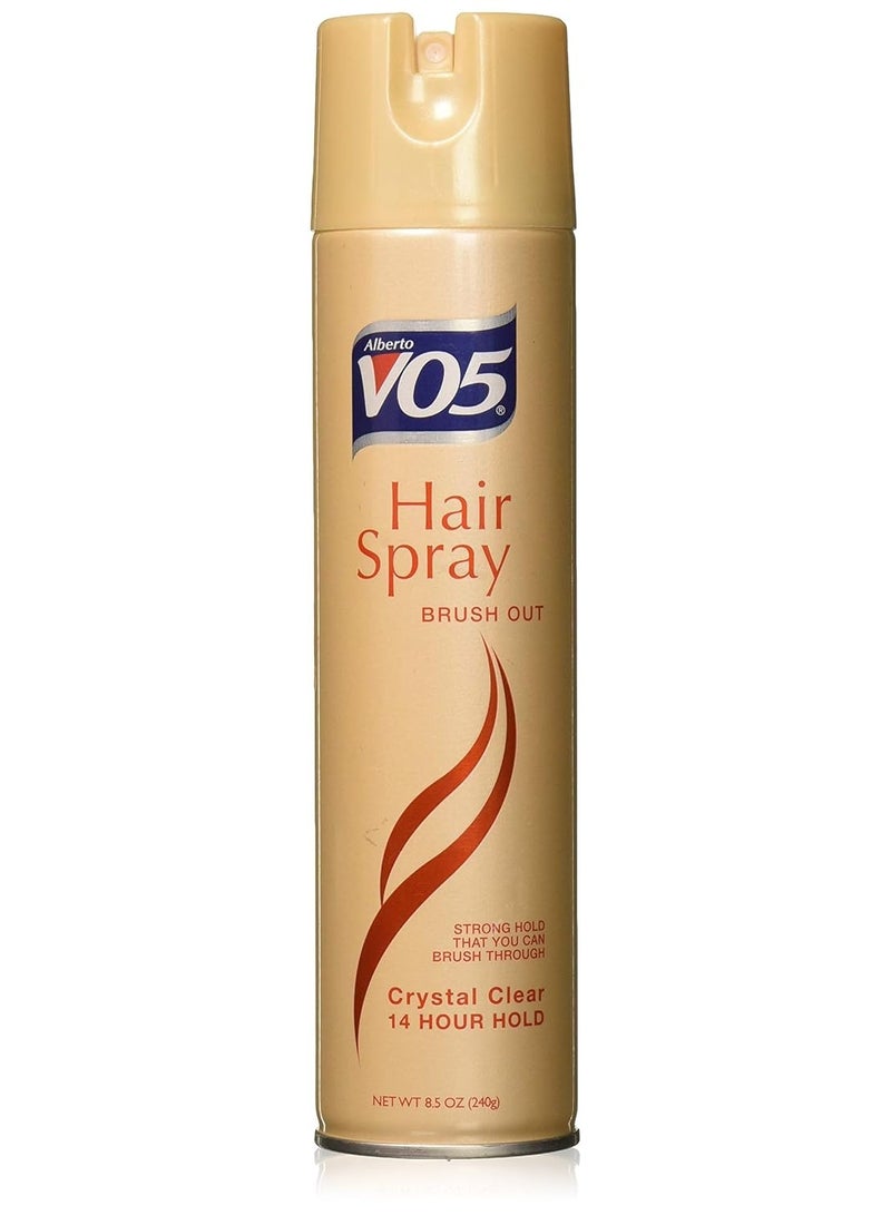 Alberto VO5 Crystal Clear Brush Out Hair Spray - Volumizing Hair Spray for Styling - Frizz and Humidity Control - Clear Spray Formula - 8.5 oz