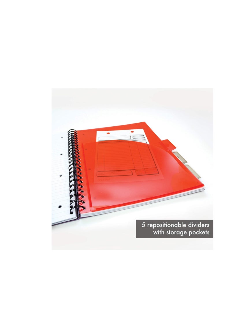 Pukka Pad - Pukka Pad, A4+ Metallic Executive Project Book 1 Pack – 22.5 x 29.6cm – 200 Page Hardback Wirebound Notebook with 8mm Lines and 80GSM Paper – Includes Repositionable Dividers with Pocket - 200 Pages - Image 1