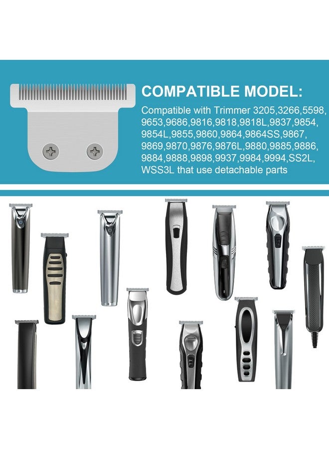 دوداير شفرات بديلة قابلة للفصل على شكل حرف T متوافقة مع ماكينات قص الشعر Wahl 9864/9864SS/9686/9818A/9854L/9876L/9854/WSS3L/SS2L وما إلى ذلك (عبوة من قطعتين) - Image 4