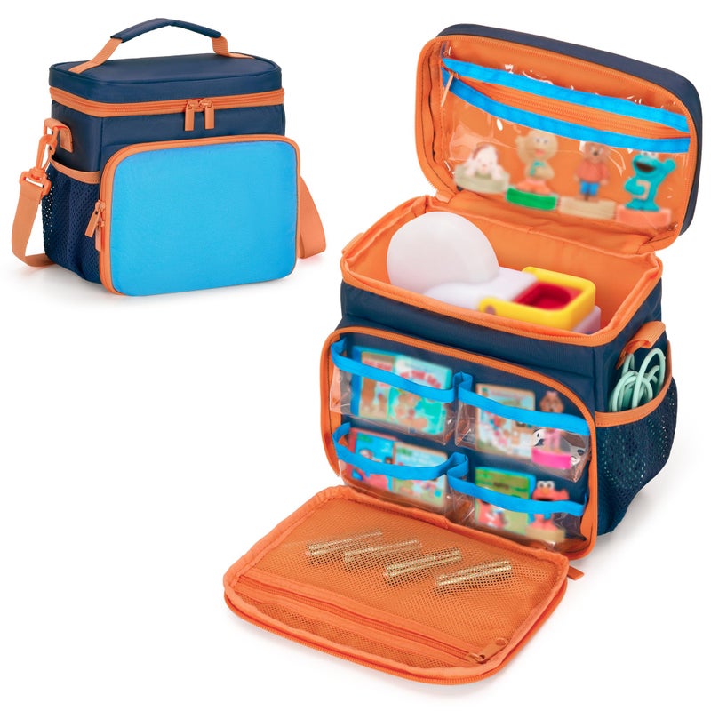 GRAOSO Carrying Case Compatible with Little Tikes Story Dream Machine Books Starter Set Toy Storage Bag with Handle and Shoulder Strap for Storybook Character Accessory Blue Bag Only Patented Design - Image 2