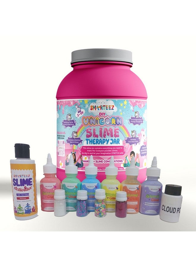 SMARTEEZ Unicorn Slime Therapy Jar | Unicorn Slime Kit | Slime Making Kit | 25+ Slime Batches | Glow In Dark Slime | Metallic Slime | Cloud Slime | Non Toxic | Safe | Kid Friendly | Jelly Putty Toys - Image 2