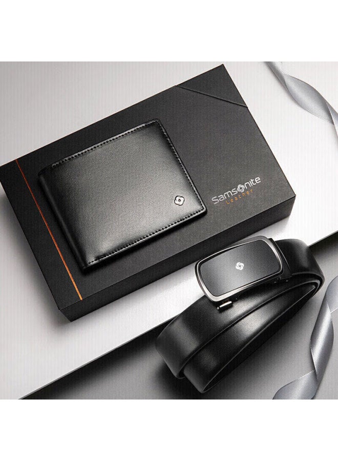 Samsonite Men's Leather Belt With Automatic Buckle, High-end Cowhide Waistband Gift Box, New Year Present Tk2 - Image 2