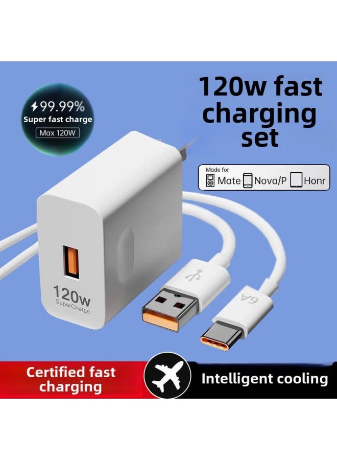 Compatible With Huawei 120W Super Fast Charge For Mate50/60 Glory Mobile Phone Data Cable-Color:66w Super Fast Charging Automatic Power Off When Fully Charged_suit Best-selling Fast Charging Head + 1.5m Wires 2 Pieces  - Image 2