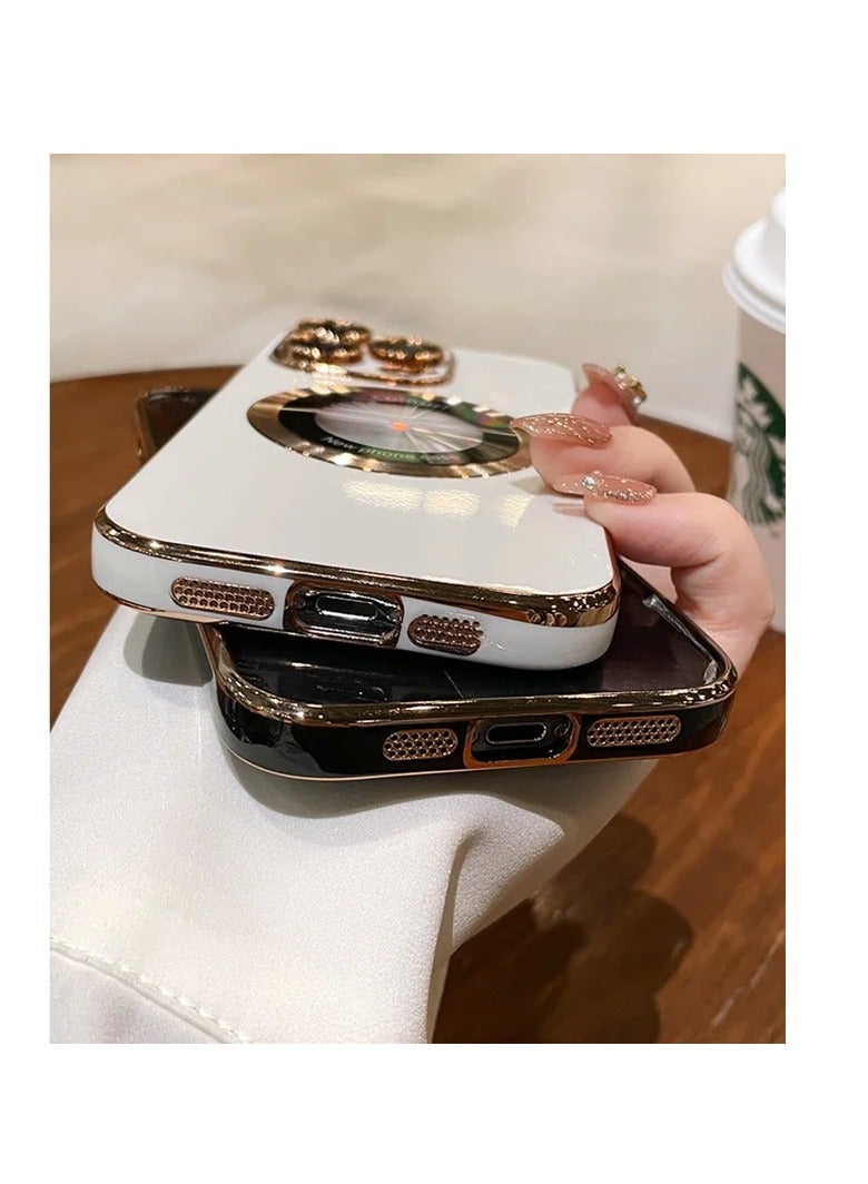 AROAQ Magnetic Case For Iphone, Wireless Charging Magsafe Lens Film Cover, Anti-scratch Luxury Plating Logo Hole Strong Magnetic Case For Iphone 15 Pro Max, 15 Plus, Pro, ( Blue Color) - Image 2