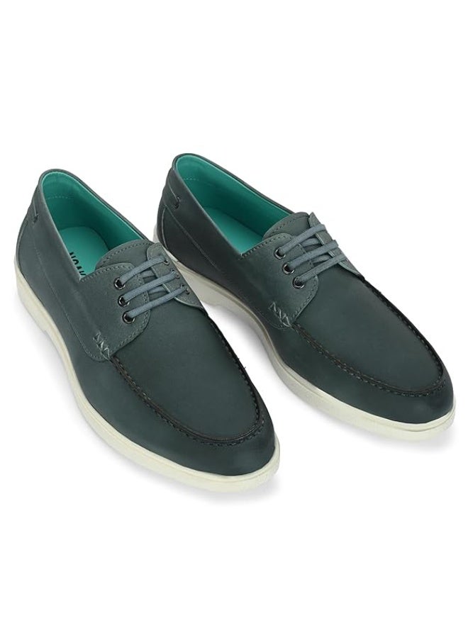 Noak Mens Canvas Wanderers Sneakers |Organic Cactus Leather BO-at Shose| Comfortable, Flexible & Breathable|Olive|10 UK - Image 1