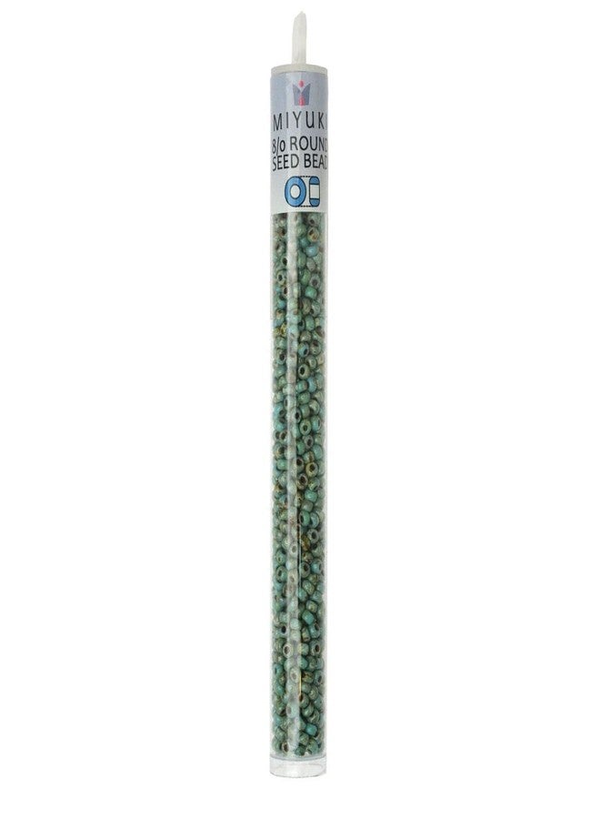 Miyuki Picasso Seafoam Green 22 Grams Miyuki Round Rocailles 8/0 Seed Bead Approx 22 Gram Tube - Image 3