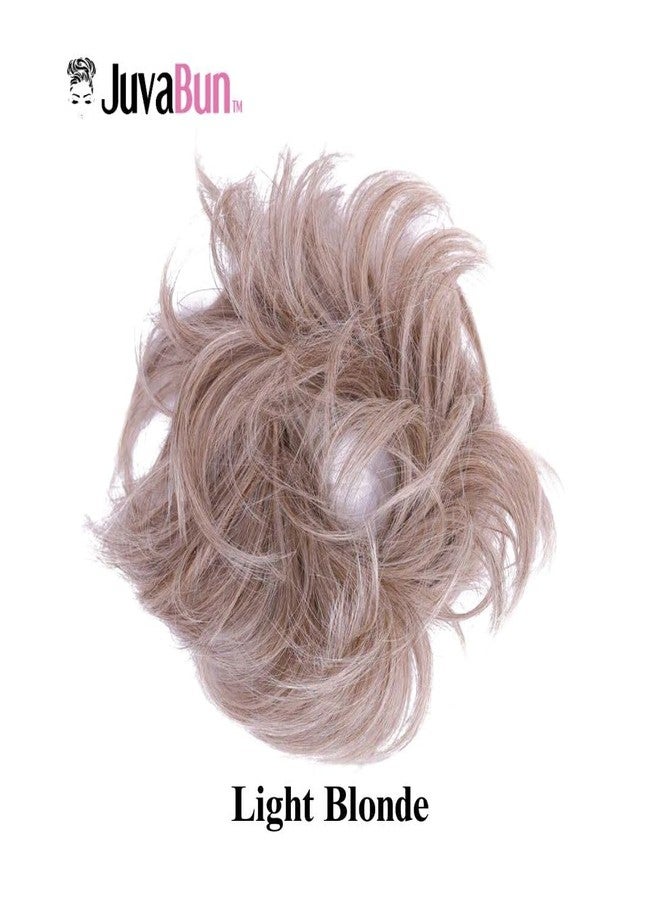 Juvabun Hair Scrunchie, Light Blonde 1 Faux Human Hair, Messy Curly Bun Hairpiece, Washable & Realistic, For Women, Adult, 1 Count, Hair Accessory - Image 2