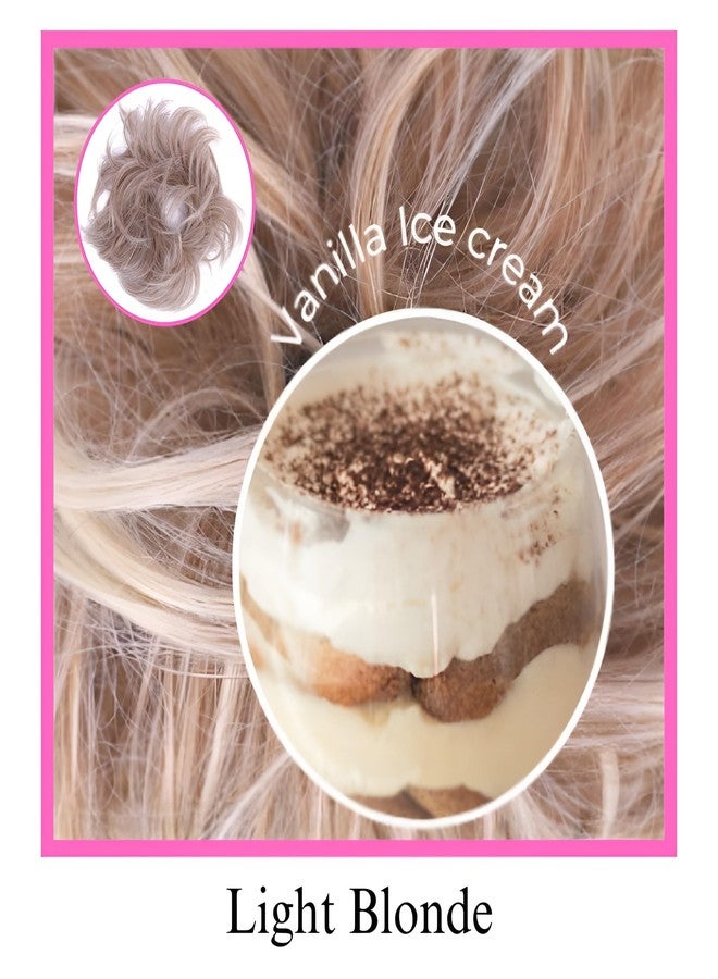 Juvabun Hair Scrunchie, Light Blonde 1 Faux Human Hair, Messy Curly Bun Hairpiece, Washable & Realistic, For Women, Adult, 1 Count, Hair Accessory - Image 3