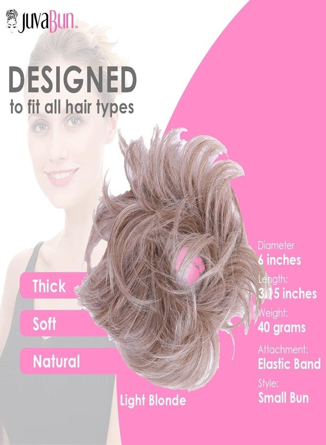 Juvabun Hair Scrunchie, Light Blonde 1 Faux Human Hair, Messy Curly Bun Hairpiece, Washable & Realistic, For Women, Adult, 1 Count, Hair Accessory - Image 4