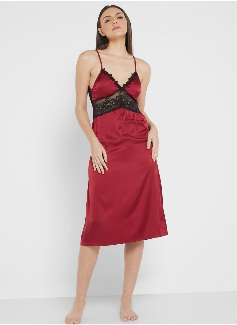 ELLA - Lace Trims Nightdress - Image 1