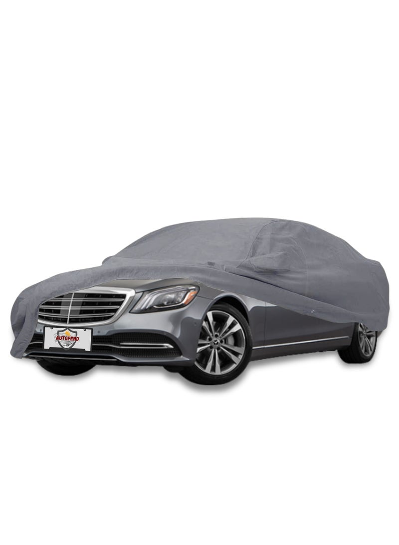 Zipporah All Weather Premium Lightweight 6-Layers Protective Car Cover 210T Compatible for 2018-2025 Mercedes Benz S-Class with Left Driver Side Door Zipper, Security Lock and Mirror Pockets - Image 3