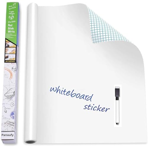 Parssufy 45x200 CM Whiteboard Sticker for Kids, Home, School & Office, Self-Adhesive Removable, Waterproof White Board Sticker Perfect for Writing & Drawing on Smooth Surfaces -1.5 x 6.5 Ft - Image 1