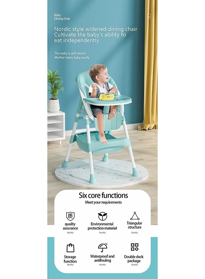 فول جوي كرسي طعام قابل للطي قابل للتعديل متعدد الوظائف  - أزرق - Image 4