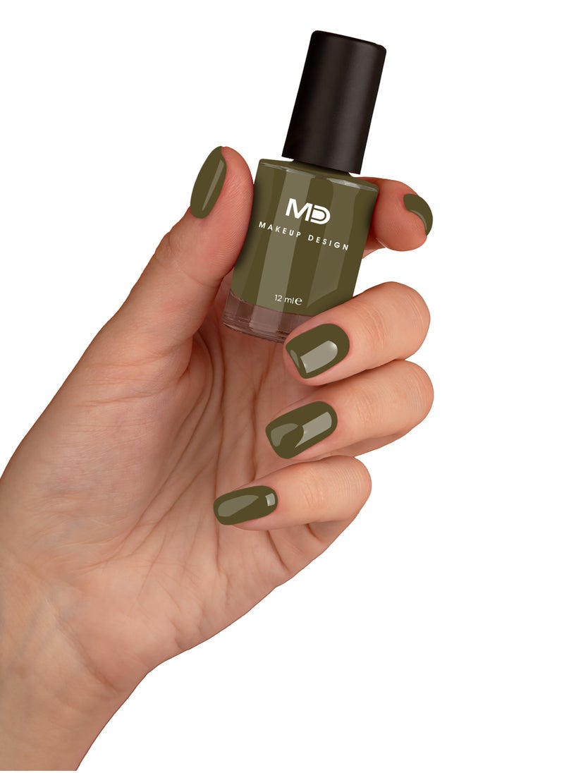 MD MAKE UP DESIGN MD European Nail Polish MACHA, Dark Green 232, 12 ml  - Image 2