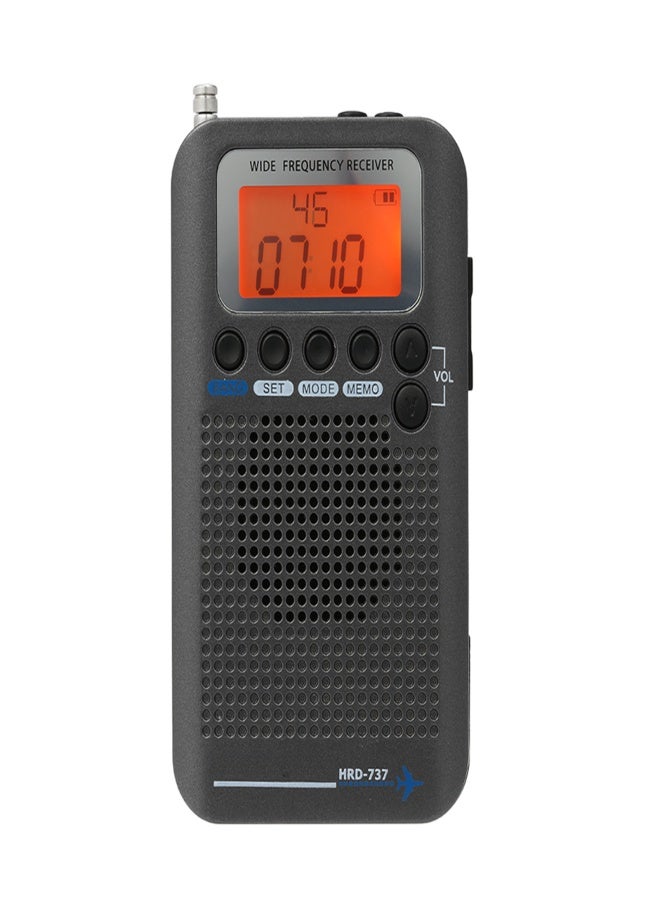HanRongDa HRD-737 Portable Full Band Radio Aircraft Band Receiver FM/AM/SW/ CB/Air/VHF World Band with LCD Display Alarm Clock - Image 1