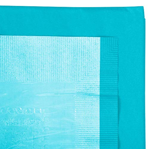 Creative Converting Tissue/Poly Tablecover Table Cover, 54" x 108", Bermuda Blue - Image 4