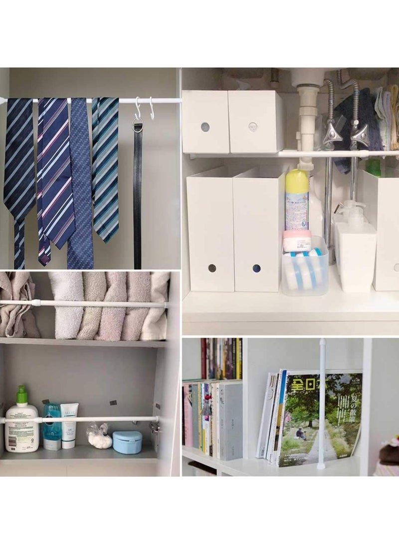 GUDOO قضيب ستارة دش قابل للتمديد، أبيض، بطول 60-110 سم، عمود ستارة تلسكوبي - Image 4