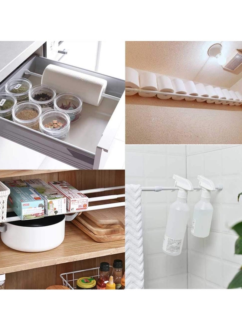 GUDOO قضيب ستارة دش قابل للتمديد، أبيض، بطول 60-110 سم، عمود ستارة تلسكوبي - Image 5