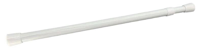 GUDOO قضيب ستارة دش قابل للتمديد، أبيض، بطول 60-110 سم، عمود ستارة تلسكوبي - Image 1