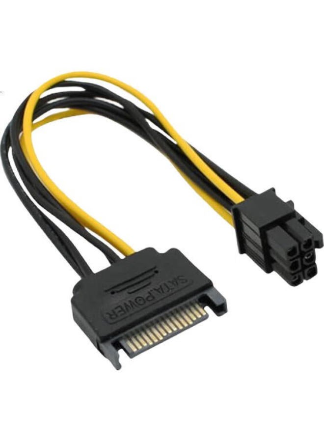 Suoli Graphics Card Power Cable, Desktop Computer Case Sata Power Adapter Cable, 15-Pin To 6-Pin Reverse Power Connection Cable, 15-Pin To 6Pin Converter Head/60010 - Image 3
