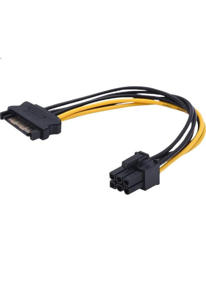 Suoli Graphics Card Power Cable, Desktop Computer Case Sata Power Adapter Cable, 15-Pin To 6-Pin Reverse Power Connection Cable, 15-Pin To 6Pin Converter Head/60010 - Image 1