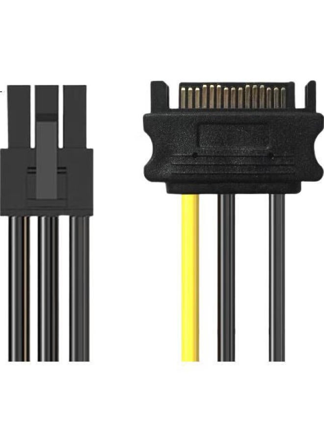 Suoli Graphics Card Power Cable, Desktop Computer Case Sata Power Adapter Cable, 15-Pin To 6-Pin Reverse Power Connection Cable, 15-Pin To 6Pin Converter Head/60010 - Image 2
