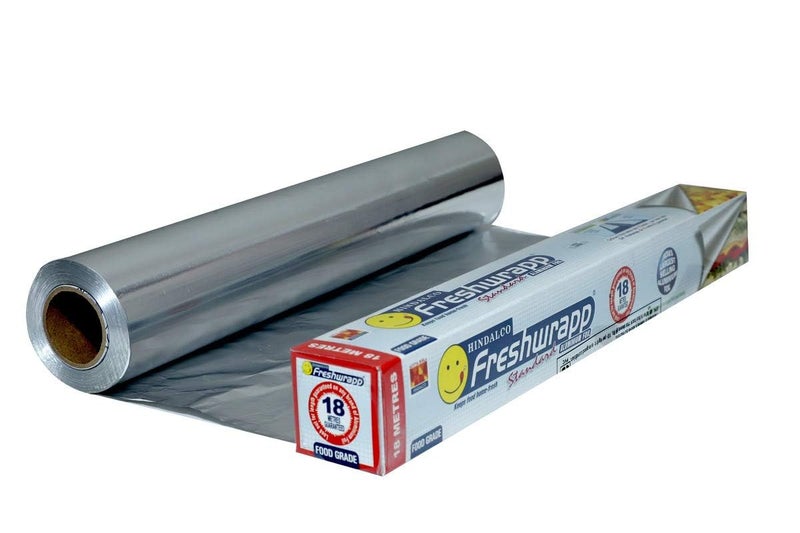 Hindalco Aluminium Foil Paper/foil paper for Kitchen/Eco-Friendly Freshwrapp Aluminium Foil Food wrap/Bacteria Resistant/Disposable/Food Parcel 18 Meter_Silver- Combo Pack of 2 - Image 5