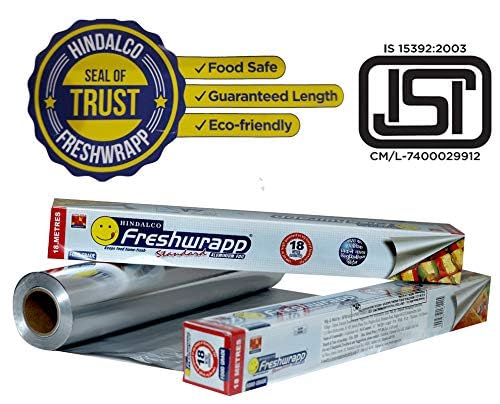 Hindalco Aluminium Foil Paper/foil paper for Kitchen/Eco-Friendly Freshwrapp Aluminium Foil Food wrap/Bacteria Resistant/Disposable/Food Parcel 18 Meter_Silver- Combo Pack of 2 - Image 3