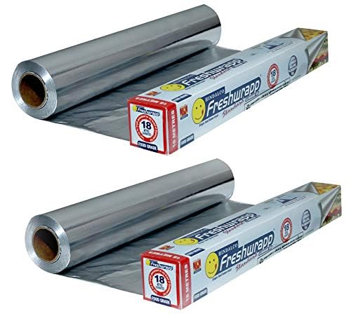 Hindalco Aluminium Foil Paper/foil paper for Kitchen/Eco-Friendly Freshwrapp Aluminium Foil Food wrap/Bacteria Resistant/Disposable/Food Parcel 18 Meter_Silver- Combo Pack of 2 - Image 2