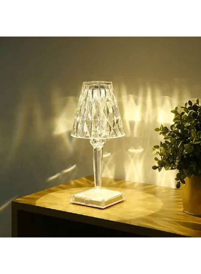 Crystal Diamond USB Table Lamp Bedside Night Mood Light 3 Colours Silver 14cm - Image 3