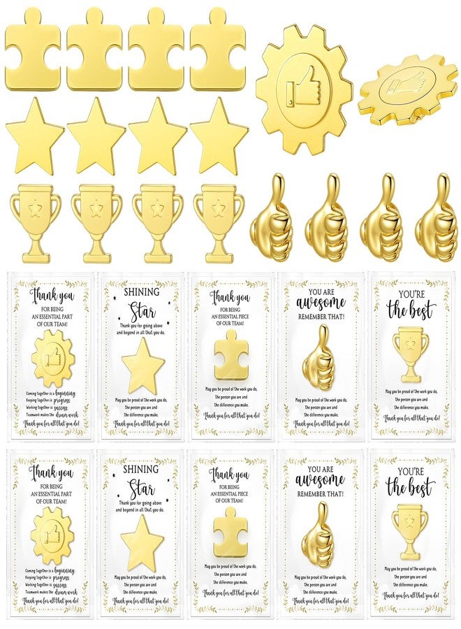 Hotop 20 Sets Christmas Employee Appreciation Gifts Bulk - Puzzle Piece Lapel Pins, Thank You Cards, Organza Bags for Team Building Recognition Employee & Christmas Office Gifts - Image 1