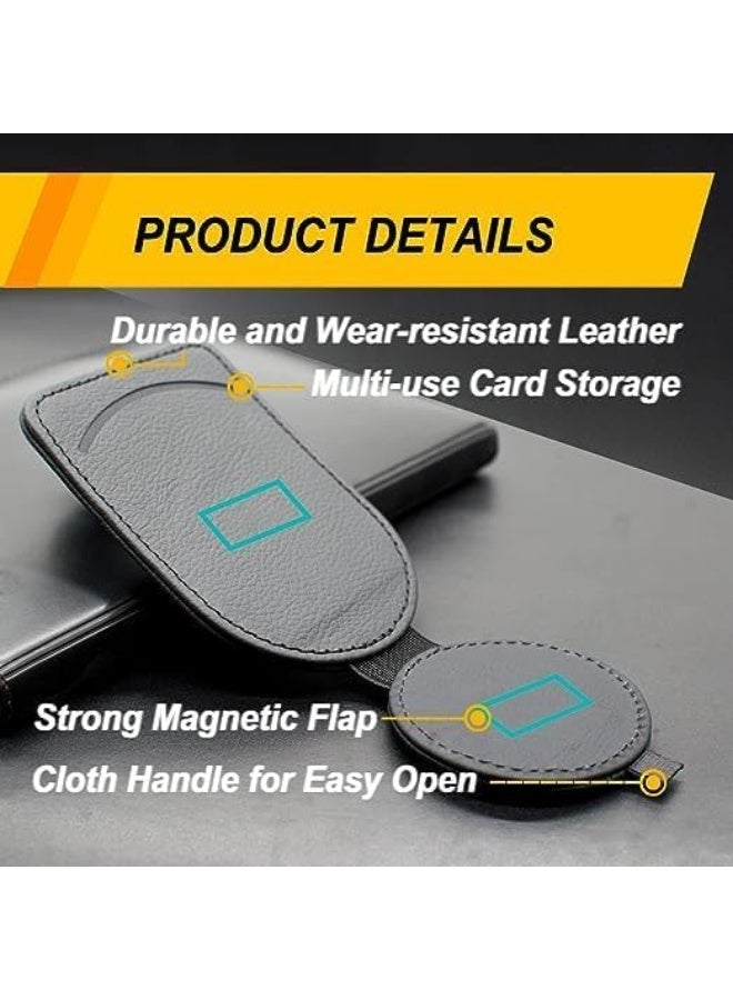 Cazadora Sunglass Holder for Car Visor — Premium Black Leather Sunglasses Holder for Vehicles, Magnetic Adsorption Sunglass Clip for Car Interior Accessories, Secure & Accessible Visor Organizer for Men & Women, Anti-Slip Design, Compact Travel-Friendly Case for Sunglasses & Eyewear, Easy One-Hand Access While Driving, Protects Lenses from Scratches and Bumps, Streamlined Low-Profile Automotive Gadget for Dashboard & Sun Visor, Universal Fit for Most Sunglasses and Reading Glasses, Luxury-Look Car Sunglasses Holder That Fits Visors Without Drilling — Ideal Gift for Drivers, Commuters & Road Trips, Enhances Cabin Organization and Safety - Image 3