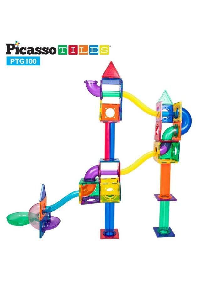 PicassoTiles مجموعة بيكاسو تايلز للسباق المغناطيسي 100 قطعة | بلاطات مغناطيسية | ألعاب STEM | مجموعة ألعاب تعليمية | كتل تكديس | تعزيز مهارات حل المشكلات والمهارات الحركية الدقيقة | تحسين التنسيق والإبداع | هدية للأطفال والرضع | مجموعة بناء لتطوير عقل الطفل - Image 4