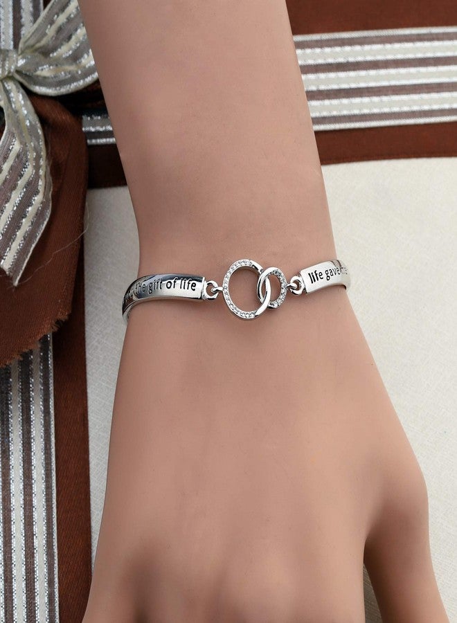 Gzrlyf Stepdaguther Bracelet Bonus Daughter Gifts for Daughter in Law Stepdaughter Wedding Gifts I Didn't Give You the Gift of Life Life Gave Me the Gift of You (White Gold) - Image 5