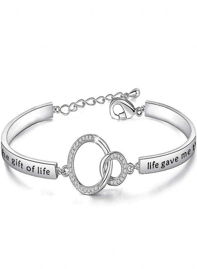 Gzrlyf Stepdaguther Bracelet Bonus Daughter Gifts for Daughter in Law Stepdaughter Wedding Gifts I Didn't Give You the Gift of Life Life Gave Me the Gift of You (White Gold) - Image 1