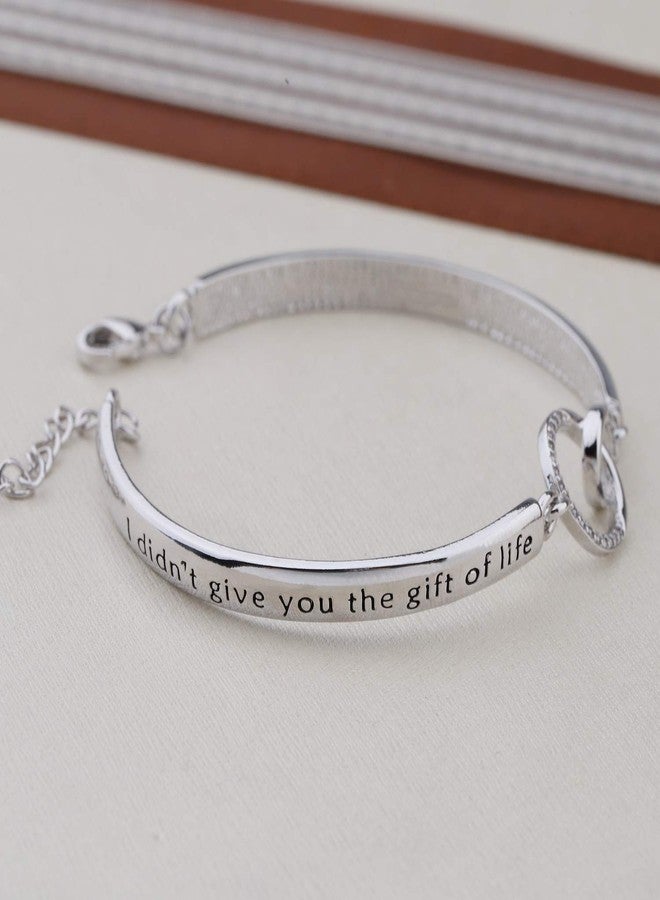 Gzrlyf Stepdaguther Bracelet Bonus Daughter Gifts for Daughter in Law Stepdaughter Wedding Gifts I Didn't Give You the Gift of Life Life Gave Me the Gift of You (White Gold) - Image 3