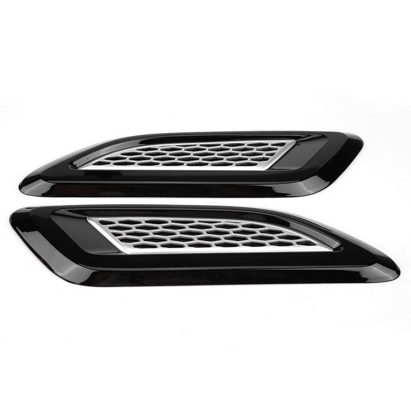 KIMISS Hood Vents Exterior Hood Air Vent Outlet Wing Trim for Land Rover Range Rover Evoque 20122018Black Silver