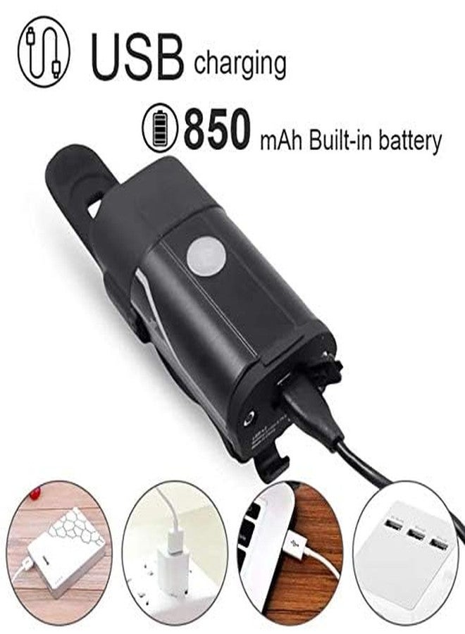 FCCRACING LED Bike Front Light - Super Bright 350 Lumens, USB Rechargeable Bicycle Headlight, 5 Modes, Aluminum Alloy & ABS, Mini 018 for MTB - Image 5