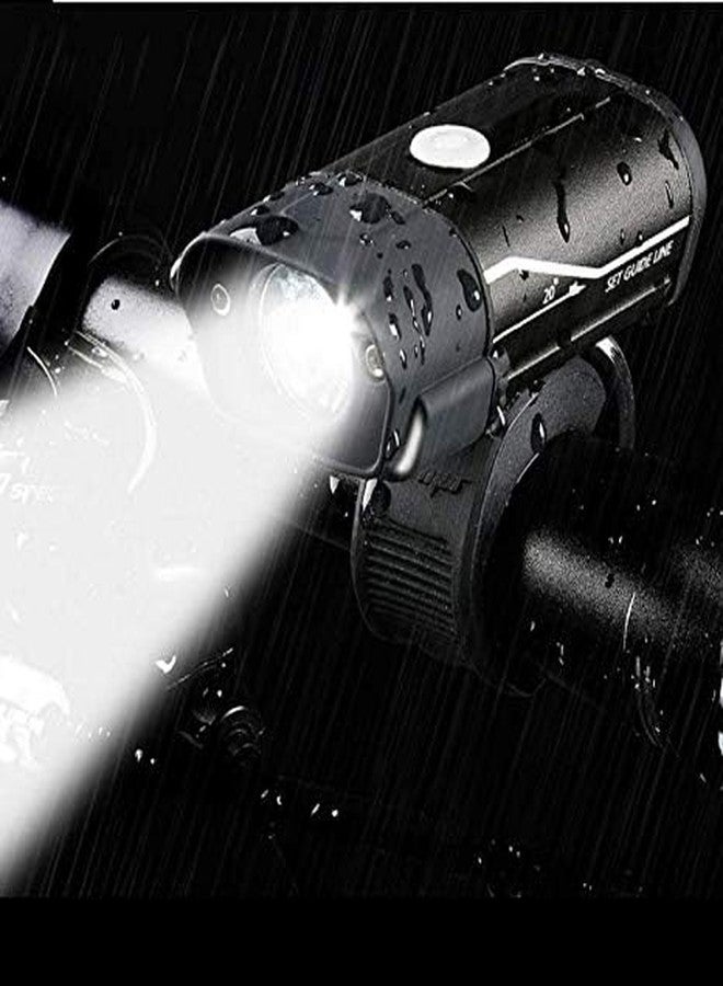 FCCRACING LED Bike Front Light - Super Bright 350 Lumens, USB Rechargeable Bicycle Headlight, 5 Modes, Aluminum Alloy & ABS, Mini 018 for MTB - Image 2