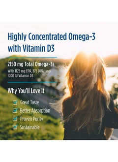 NORDIC NATURALS Proomega 2000D Fish Oil 1125 Mg Epa 875 Mg Dha 1000 Iu Vitamin D3 Cardiovascular Neurological Eye And Immune Health Lemon Flavor 60 Soft Gels  - Image 3