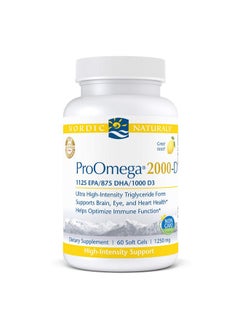 Proomega 2000D Fish Oil 1125 Mg Epa 875 Mg Dha 1000 Iu Vitamin D3 Cardiovascular Neurological Eye And Immune Health Lemon Flavor 60 Soft Gels