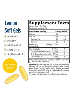 NORDIC NATURALS Proomega 2000D Fish Oil 1125 Mg Epa 875 Mg Dha 1000 Iu Vitamin D3 Cardiovascular Neurological Eye And Immune Health Lemon Flavor 60 Soft Gels  - Image 5