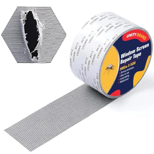 UB Unity Brand Mosquito net patch repair Tape, Window Screen Repair Tap, Strong Adhesive & Waterproof Window Mosquito net Covering Mesh Tape for Door Tears Holes Screen Patch Repair (200Cm X 5CM) (200Cm X 5CM) - Image 1