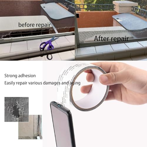 UB Unity Brand Mosquito net patch repair Tape, Window Screen Repair Tap, Strong Adhesive & Waterproof Window Mosquito net Covering Mesh Tape for Door Tears Holes Screen Patch Repair (200Cm X 5CM) (200Cm X 5CM) - Image 3