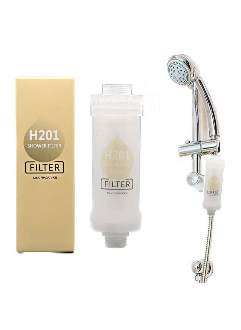 HOMESTAR Shower Soaker, Vitamin C Head Filter, Hard Water Softener, Chlorine and Fluoride Purification Filtration with Beads, Healthy Skin, Easy Install (milk flavor)  - Image 1