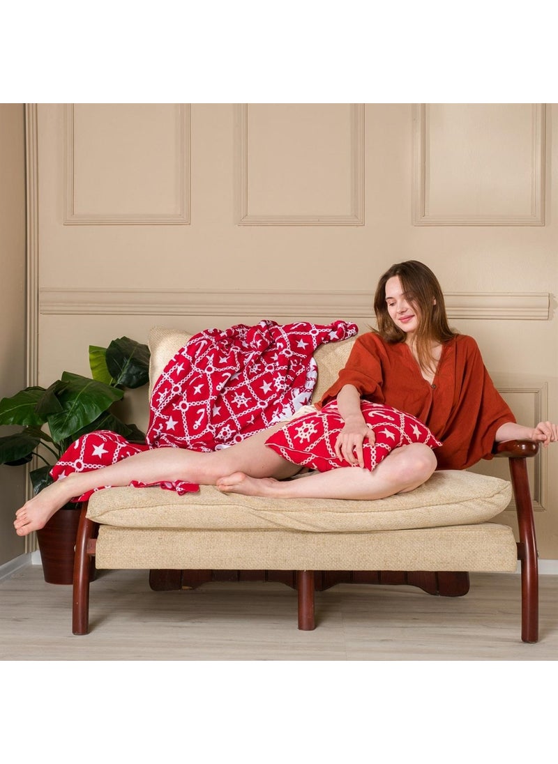 Miespiga Marine Pattern Knitwear Blanket Sofa Throw and Throw Pillow Cover Set  - Image 3