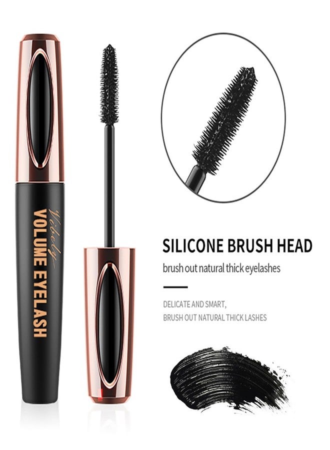 FYEBOO 4D Silk Fiber Lash Mascara Smudge-Proof Extension Voluminous Fiber Mascara Natural & Waterproof Mascara Long-Lasting No Flaking/No Clumping, All Day Exquisitely Full (4 Packs) - Image 2