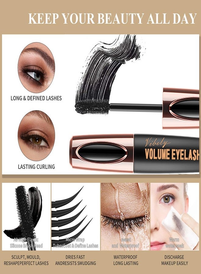 FYEBOO 4D Silk Fiber Lash Mascara Smudge-Proof Extension Voluminous Fiber Mascara Natural & Waterproof Mascara Long-Lasting No Flaking/No Clumping, All Day Exquisitely Full (4 Packs) - Image 5